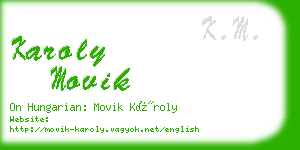 karoly movik business card